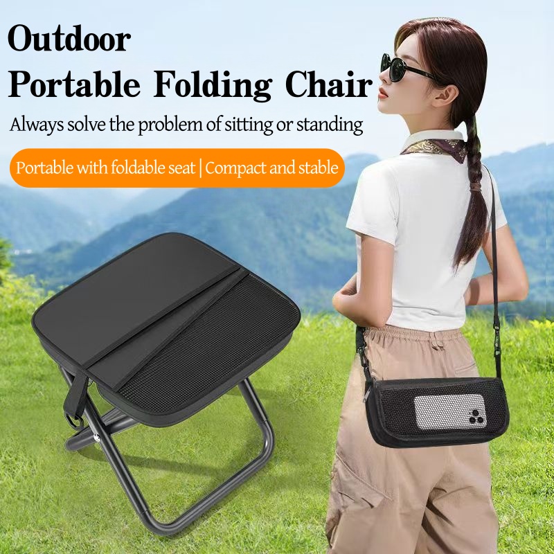 Outdoor Adventure With No Backpack - 7V Portable Foldable Backpack Stool Lightweight