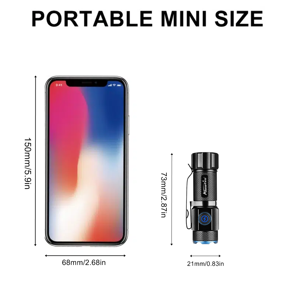 6500K Mini Flashlight High Bri - Outdoor Adventure With No Backpack recension och pris