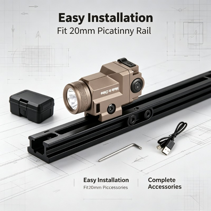 20mm Rail‑Fitted Metal LED Fla - Outdoor Adventure Hobbies recension och pris