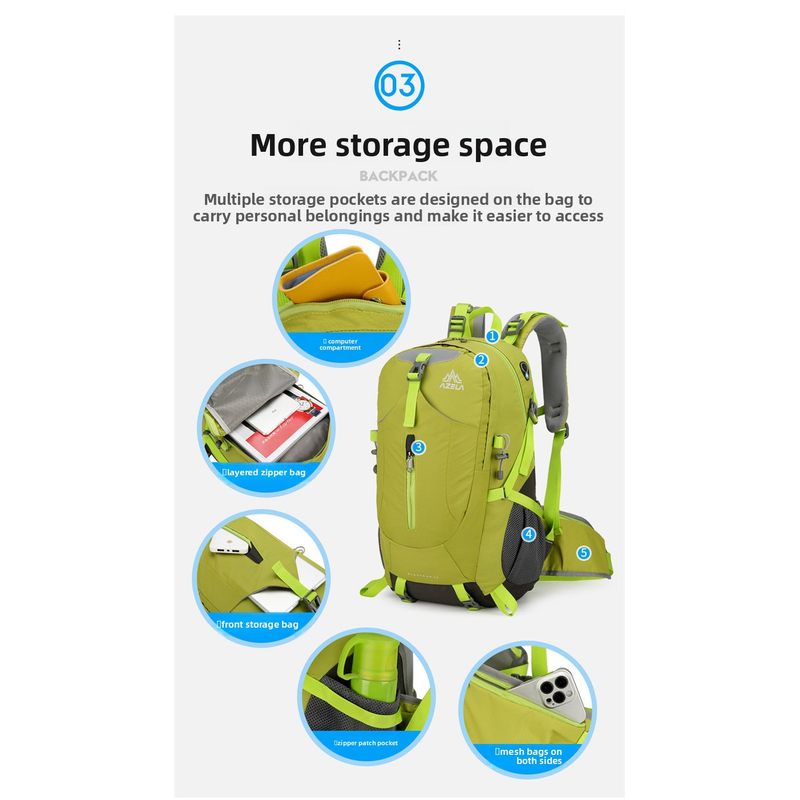 AZELA 36-55L Hiking Backpack L - Outdoor Adventure With No Backpack recension och pris