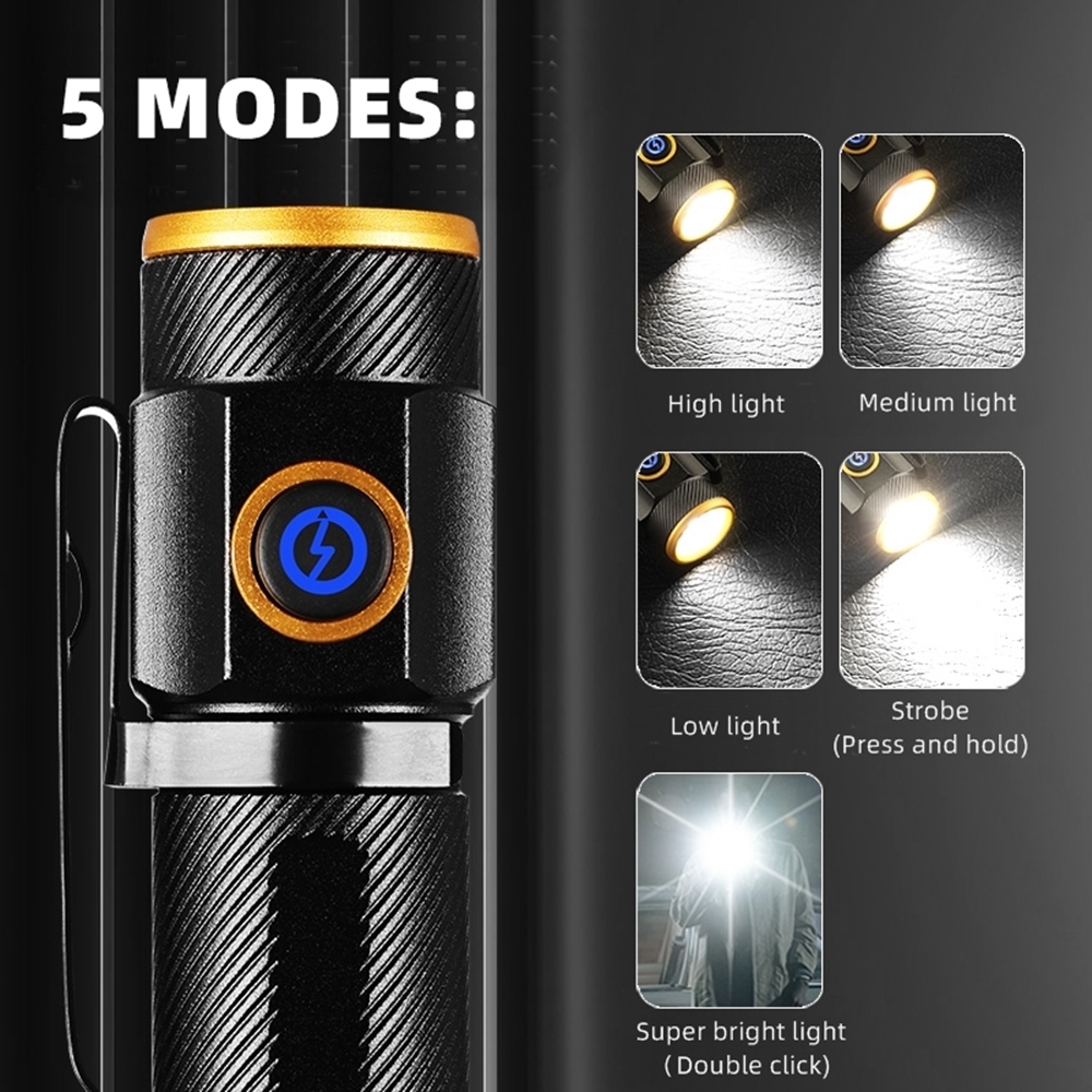 Mini Flashlight 6500K High Bri - Outdoor Adventure With No Backpack recension och pris